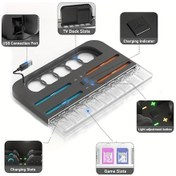 Resim Xuweiwei Nintendo Switch 2 Şarj Istasyonu Siyah 4 Kontrolcu Rgb Işık Modu Hızlı Şarj Dock 9 Oyun Kartı Standı 