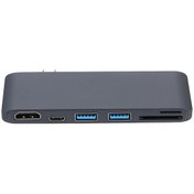 Resim Padalink 6-1 Usb Type-c Hub: 2 Usb 3.0 + Hd 4k + 2 Kart Okuyucu + Pd Şarj, Windows/mac/linux Desteği, Taşınabilir Docking Station 