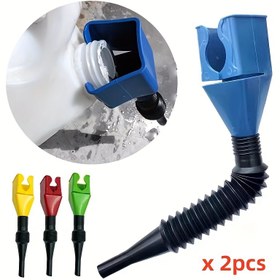 Resim 2 adet Renkli Nozullu Evrensel Benzinlik Huni - Dayanıklı PC Malzeme, Tüm Tip Yakıt Tankları İçin Kolay Kullanım, Yakıt İstasyonu Temel Gereksinimleri | Dayanıklı Yakıt Huni | Güvenli Uyumluluk Huni 