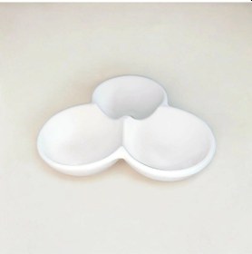 Resim Yuvarlak Cerezlik 3 Lü Seramik Bisküvi Yarımamul Küçük Boy 