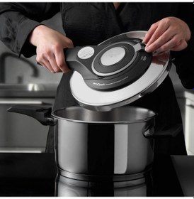 Resim Jumbo Procook 4,5 Lt Siyah - Gri Düdüklü Tencere Gümüş - Siyah 