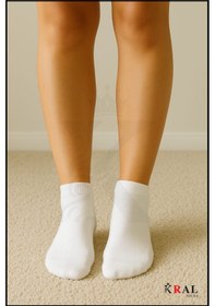 Resim Kral Socks Kadın Bambu Çorap 6 Çift Renkli Hediye Kutulu Patik Kadın Çorap Beyaz 
