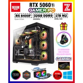 Resim Zeiron Edus X14 Ryzen 5 8400F Ddr5 32GB 5600MHZ Ram 1tb M.2 Nvme SSD 8gb Gddr7 RTX5060TI Sıvı Soğutmalı Oyuncu Bilgisayarı 