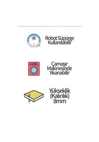 Resim By Özer Halı Bordürlü Krem Kahve Renk Makinede Yıkanabilir Modern Stil Kilim Yolluk Salon Halısı Çok Renkli 