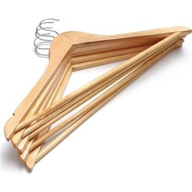 Resim Ahşap Elbise Askısı 6 adet 