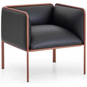 Resim Hunt Mobilya Hando Siyah Deri Tekli Ofis Kanepesi 