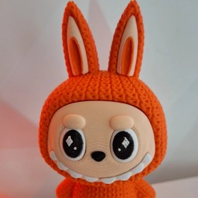 Resim Turuncu Labubu Figür – (12 Cm) 