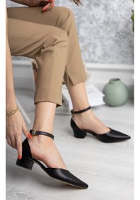 Resim GİMER - 5 Punt Karnıyarık Siyah Cilt Stiletto - MZ100101G Siyah 