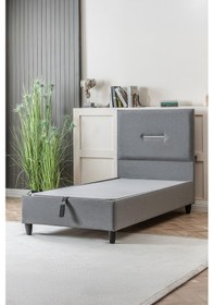 Resim Cennet Yatak Jasmine Serisi Tek Kişilik Sandıklı Baza Ve Başlık Full Ortopedik Paket Yaylı Yatak Takımı 3 Lü Set 90 x 190 