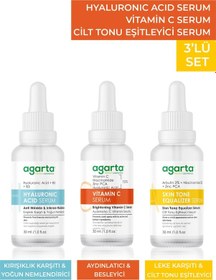 Resim Agarta Lekeli Ciltler İçin Hyaluronik Asit + Skin Tone Equalizer + Vitamin C Serum 3 x 30 ML 