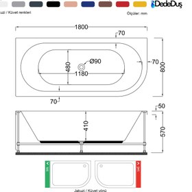 Resim Renkli Düz Küvet | Jakuzi | Galatasaray | Sanacryl - 80x180 / Gri / 1 Kişilik 