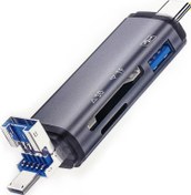 Resim 3 IN 1 OTG Kard Okuyucu, USB, Micro USB, Type-C Çevirici Gri Microsonic