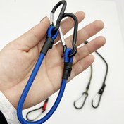 Resim Çift Kancalı Çok Amaçlı Dış Mekan Elastik Bungee Kordon - Bagaj, Kamp Ekipmanları ve Çamaşır İpi için Mükemmel - Dayanıklı Lateks Malzeme, Siyah 