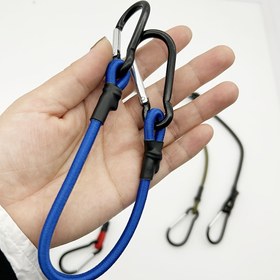 Resim Çift Kancalı Çok Amaçlı Dış Mekan Elastik Bungee Kordon - Bagaj, Kamp Ekipmanları ve Çamaşır İpi için Mükemmel - Dayanıklı Lateks Malzeme, Siyah 