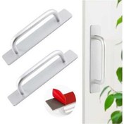 Resim Fortunelane Sürgülü Kapılar İçin Gümüş Alüminyum Kapı Kolu, 3 Adet Yapışkan Şeritli 