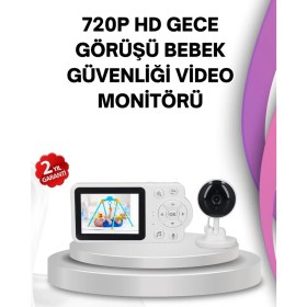 Resim Zero Land Snmswrld Gece Görüşlü Bebek Kamerası Ninni ve Alarm Özellikli 