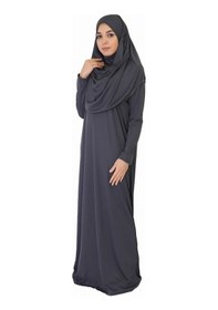 Resim Zehranaz Namaz Elbisesi Fermuarsız Antrasit Gri Namaz Elbisesi Antrasit 
