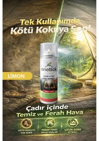 Resim Çadır İçi Koku Giderici Bombası Sprey Kamp Çadır Temizleyici & Ferahlatıcı Böcek Ve Sinek Savar 