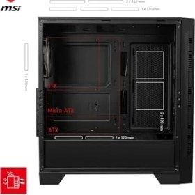 Resim Msı Mag Forge 320R Aırflow Temperli Cam 4X120MM Argb Fan Atx Gaming Bilgisayar Kasası 
