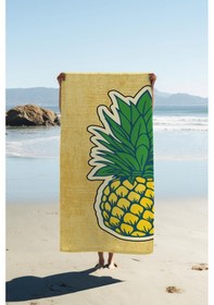Resim Dijital Baskı Plaj Deniz Havlusu Ananas Desenli Peştamal Hvl0097 Renkli 