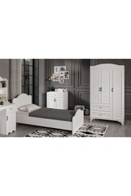 Resim Baby Darling %100 Mdf Alessa Çocuk Odası Beyaz 90x200 cm 