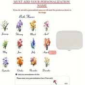 Resim Willowhaven Kişiselleştirilmiş Doğum Çiçeği Takı Kutusu, Büyük Kapasiteli Yüzük Saklama Kutusu, Beyaz Ocak Ayı Hediyesi 