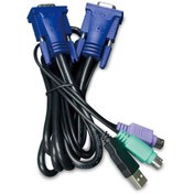 Resim Planet Usb Kvm Kablosu, Entegre Ps2 Usb Çevirici, 1.8 Metre 1.8m Usb Kvm Cable With Built-in Ps2 To Usb Co 