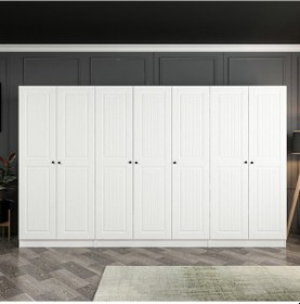 Resim Kale 7 Mebran Kapaklı 2ç Dolap - Beyaz 190cm 