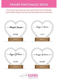 Resim Çiftler İçin Konturlu Kişiye Özel Ledli Gece Lambası Masif Ahşap Tabanlı Usb Kablolu Pleksi Led Gece Lambası 