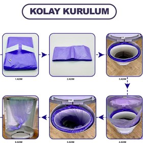 Resim Korbell Korbel Bebek Bezi Çöp Kovası Ve 495 Adet Bez Kapasiteli Lavanta Kokulu Çöp Poşeti 