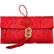 Resim Yaleker Çin Düğümü Desenli Ipek Kumaş Çift Para İçli Nikah Hediyesi Bültenleri, Gelinlik Ve Düğünlerde Kullanıma Uygun, Zenginlik Ve Şans Simbolü 