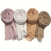 Resim 2 Adet Kadınlar İçin Şık ve Hafif Eşarp - Püsküllü, Nefes Alabilen Polyester, Çok Renkli (Bej/Pembe/Açık Gri/Kahverengi) Rüzgar Geçirmez & Çok Yönlü Stil Aksesuarı - Seyahat Modası 