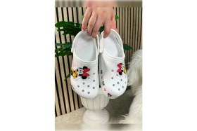 Resim Nstil Günlük Anne Kız Terlik Sabo Hemşire Doktor Aşçı Sandalet Desenli Taban Crocs CRF-8246 