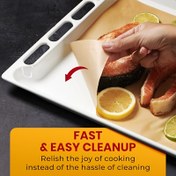 Resim Unbleached Parchment Paper Sheets, Önceden Kesilmiş Yapışmaz Pişirme Kağıdı, Pişirme, Yemek Hazırlama, Barbekü, air fryer ve Buharlama için - 19.81X14.99 cm, Gıda Sınıfı, Yağ Geçirmez, Çok Amaçlı Mutfak Lineri 