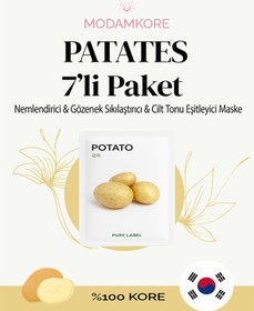 Resim Modamkore 7'li Paket Patates Özlü Kore Yüz Maskesi Gözenek Sıkılaştırıcı 