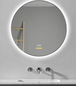 Resim Akıllı Ayna Buhar Tutmayan Hareket Sensörlü 3 Renk Ledli Banyo Aynası Duvar Ofis Lavabo Aynası 75 Cm 