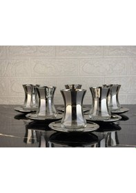 Resim Rova Tr Titanyum Kaplama 6 Kişilk Çay Bardak Seti Gümüş 