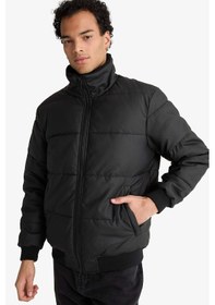 Resim Defacto Su İtici Regular Fit Gömlek Yaka Astarlı Fermuarlı İç Cepli Kürk Yakalı Suni Deri Mont C5857ax25wnbk27 Siyah-bk27 