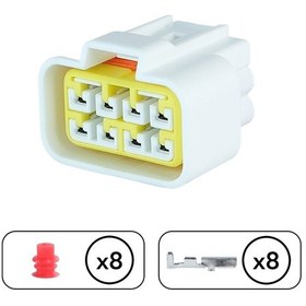 Resim İş Makine Soketi Beyaz 8 Pin Kablosuz 