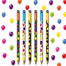 Resim Balonlar Desenli Kurşun Kalem 2b Pensan 6 Adet Çok Renkli 