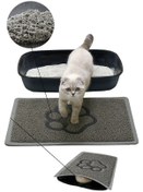 Resim Kedi Kumu Paspası Elekli Kıvırcık Kedi Tuvaleti Paspası 40 x 60 CM 