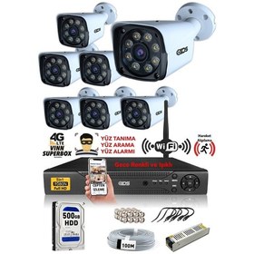 Resim Ids 7 Kameralı 5mp Sony Lensli 1080p Fullhd Gece Renkli Kamera Seti Su Geçirmez Cepten İzle 