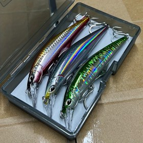 Resim 3'lü paket Büyük Boy Yüzey Balıkçılık Yemleri, Yüksek Indeksli Plastik, Karışık Renk, Açık Deniz, Orkinos ve Tuzlu Su Balıkçılığı için Uzun Atış Trol Minnow Yemleri 