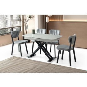 Resim Açık Gri Esinti Sandalye 120+30 Milano Hg Açılabilir Masa Takımı Açık Gri 