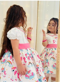 Resim H L Y Karol Tasarım Unicorn Vintage Kız Bebek Elbisesi,doğum Günü,fotoğraf Çekim Elbise,0-12 Yaş Uygun Pembe 