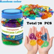 Resim ROYLANZ 78 Parça Saydam Küçük Harf Oyuncakları - Çocuklar için Renkli Eğitici Matematik Malzemeleri, Işıklı Masa Öğrenme Malzemeleri, Ev Okulu ve Sınıf Aktiviteleri, Rastgele Renkler, Alfabe Oyuncağı, Canlı Renkler, Dayanıklı Plastik 