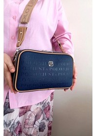 Resim Just Polo Günlük Kombinlere Uygun Kadın 3d Baskılı Ayarlanabilir Askılı Şık Omuz Çantası Ebat: 16 X 26 Cm Lacivert - Taba 