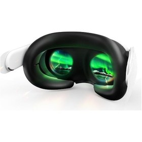 Resim Pazly Amvr Meta Quest 3 Vr Kulaklık Silikon Göz Maskesi Ter Önleyici Yüz Kapak - Siyah Siyah 