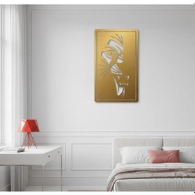 Resim Kükreyen Aslan Metal Duvar Tablosu - Lazer Kesim King Aslan Dekoru 