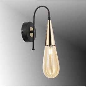 Resim Tt023-1-apl-sy-gd Tt Aydınlatma Damla Modeli Gold - Siyah Aplik Siyah Gold 